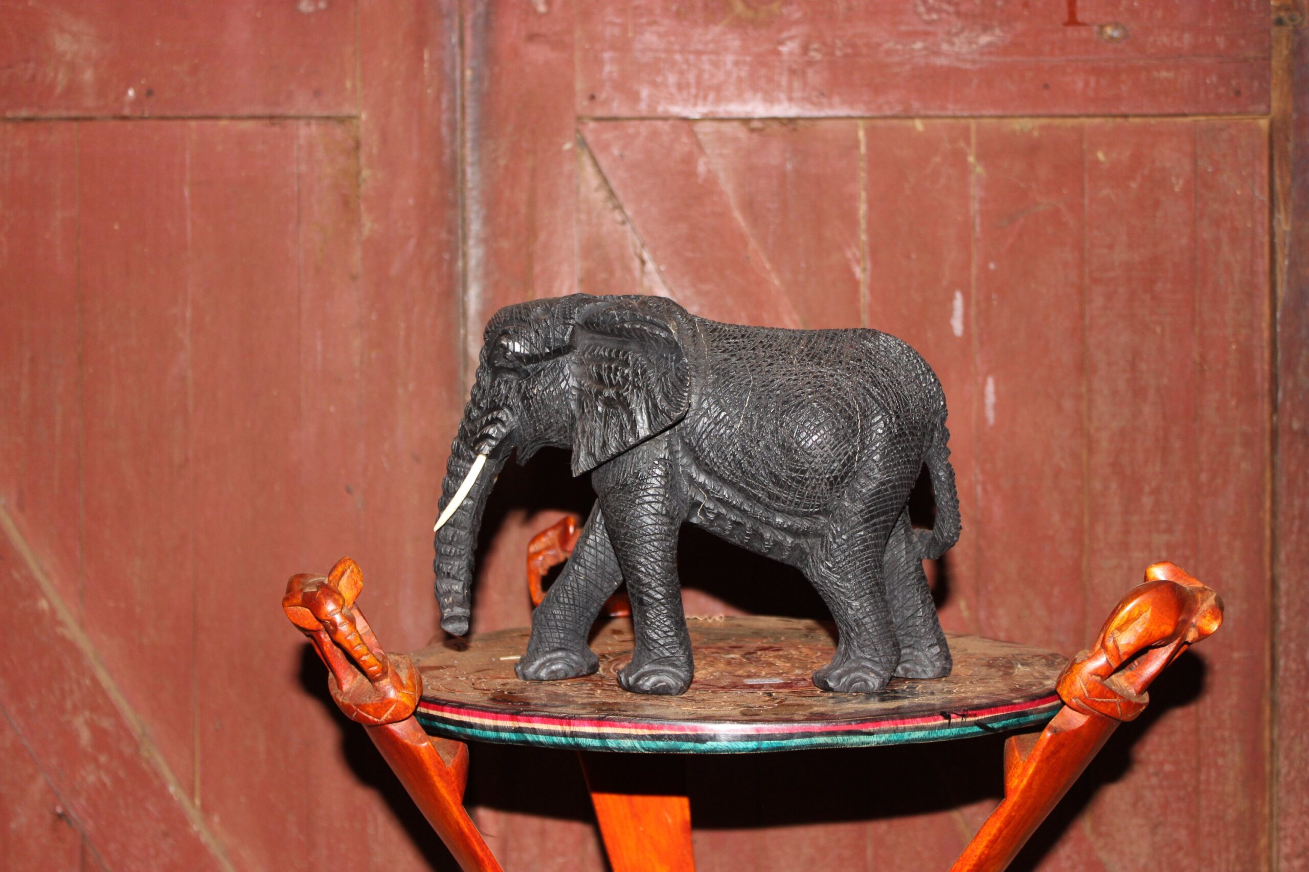 Black Wooden Elephant Carving